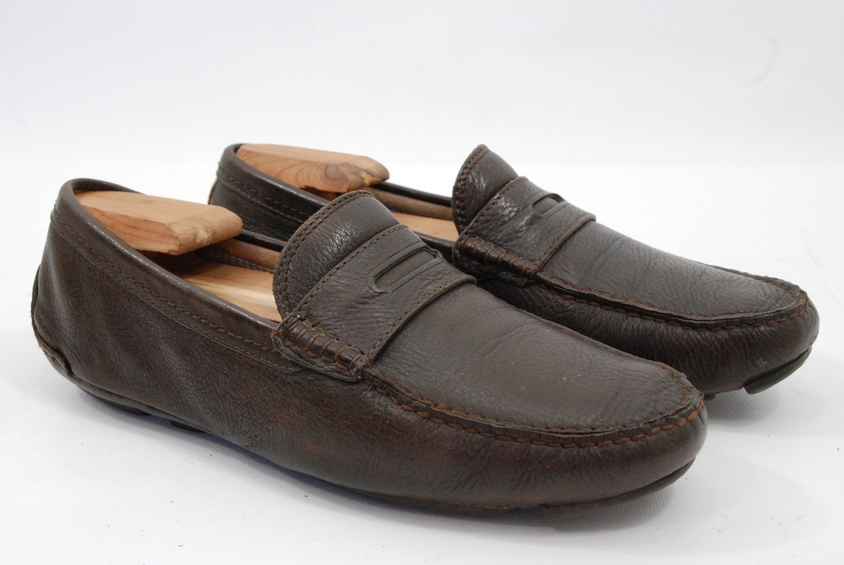 Coach Men\'s Brown Leather Driver Preppy Penny Loafers Size 12 Coach Leather Upper Brown Dress Shoes for Men for sale | eBay main image 4