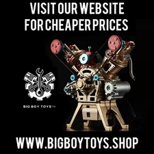 V2 Toy Engine Model Kit - Build Your Own Engine - Full Metal Assembly