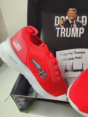 Donald Trump 45 Red Wave Sneakers M 12/ W 13.5 US Flag - In 