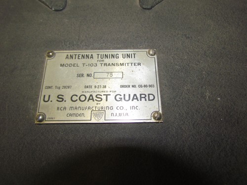 WWII USCG / RCA Radio Station Receiver / Transmitter / PS / Antenna Tuner / Cab. - Picture 2 of 11