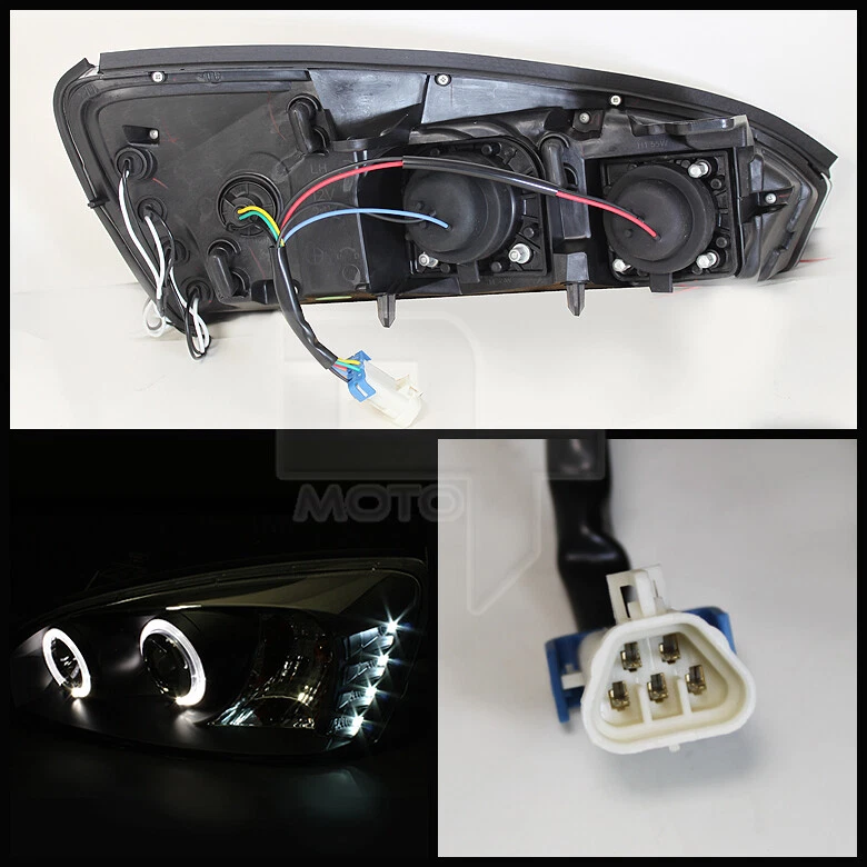 Faros proyectores LED halo negros para Chevy Malibu 2004 2005 2006 2007 Foto 4 de 4