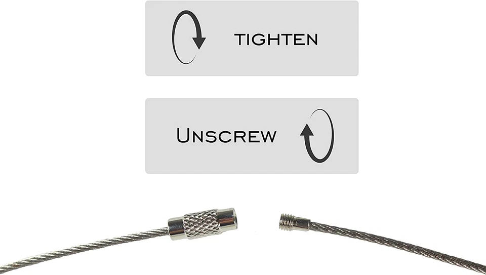 Llaveros de alambre de acero inoxidable para llavero de cable de avión bucles para etiquetas de identificación de equipaje Foto 4 de 4