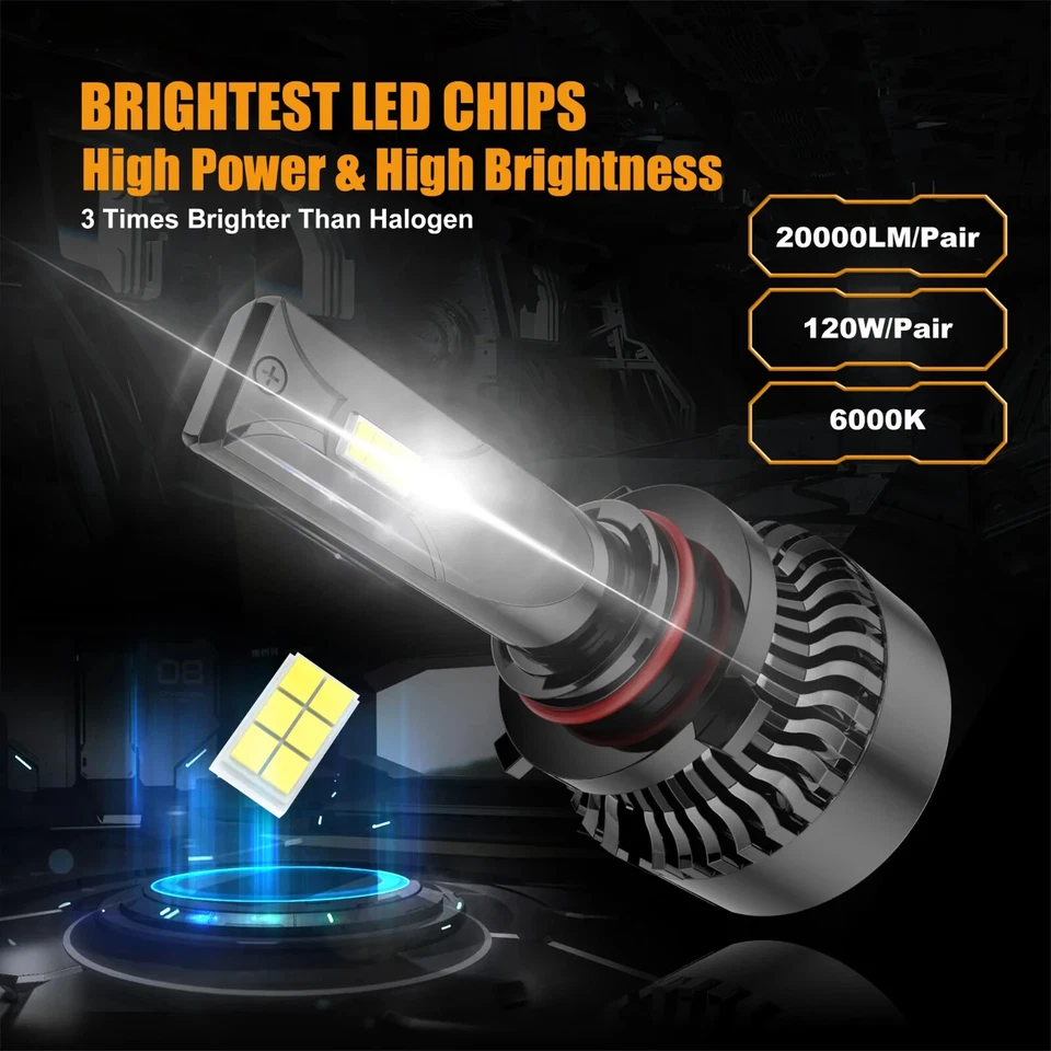 X80 H4 H1 H7 H11 LED Headlights Bulbs, CANBUS High Beam or Low Beam Xenon White - Image 3 of 4