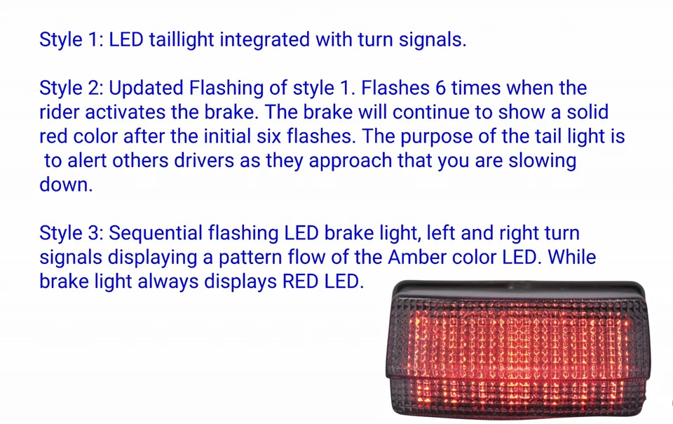 Lanterna traseira de freio LED + sinal de volta para Yamaha FZR1000; FZR600; FZR750;TDM850;Style2 - Imagem 3 de 4