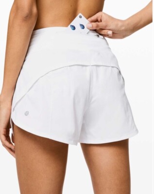NWOT Lululemon Speed Up Short Long *4'' Updated Fit Size 6 Tall White W7AVLT