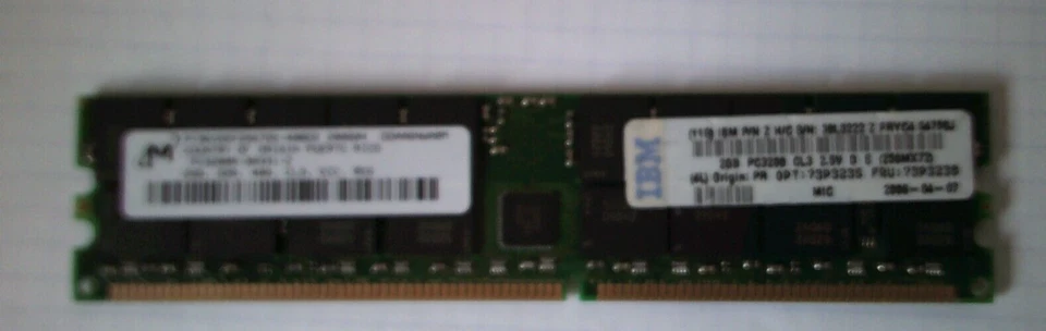 IBM 8GB 4 X 2GB 73P3238 PC3200R DDR 400 CL3 ECC REG 184-Pin Genuine IBM Memory - Image 4 of 4
