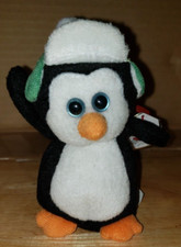 Ty Baby Beanies Toboggan 2011 Green Hat Tags 4" Penguin Winter Christmas Plush