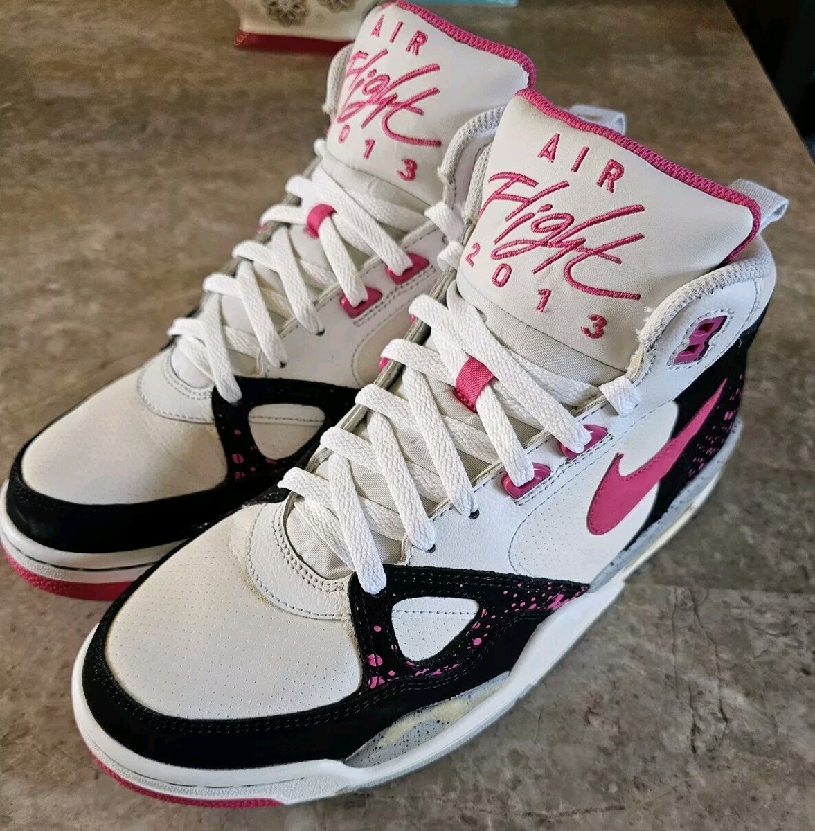 Size 10 - Nike Flight 13 Mid Black Vivid Pink for sale online | eBay