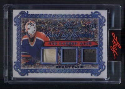 2021-22 Leaf Art of Hockey Grant Fuhr Paint by Numbers triple relic Navy #d/20