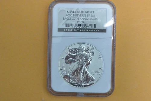 2006 P American Silver Eagle Reverse Proof NGC PF69 20th Anniversary