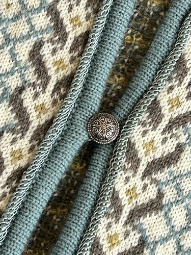 CARDIGAN LANA SQUAW VALLEY FAIR ISLE NORDIC SILVER BOTTONE L USATO IN OTTIME CONDIZIONI - Foto 8 di 8