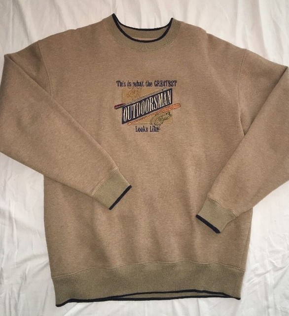 McC Sport Tan Sweatshirt Graphic Outdoorsman Cotton Blend Size Large | eBay