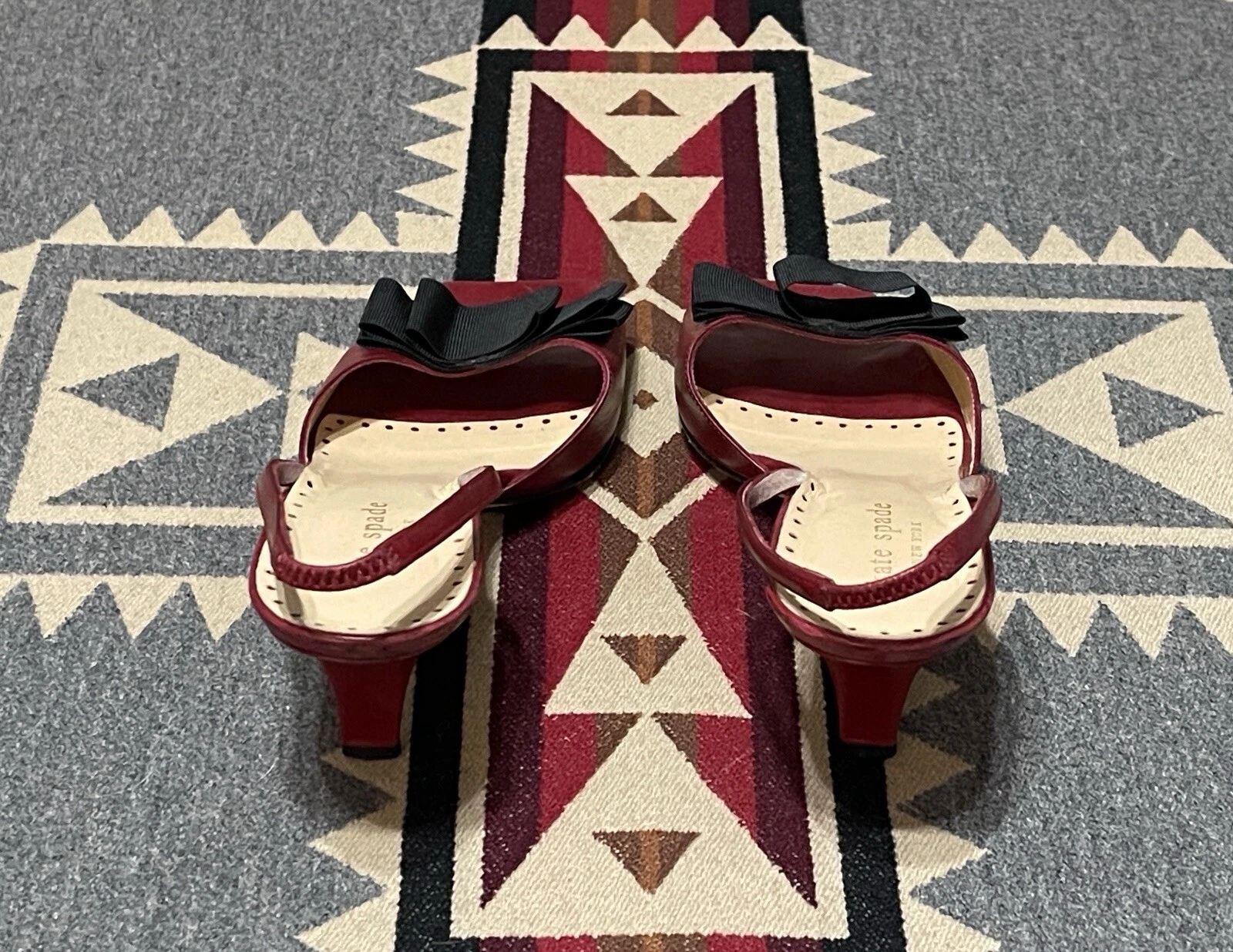 Kate Spade Rubino Punta Aperta Tacchi Tg 8 Slip On Fiocco Cocktail T8