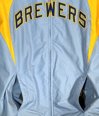 Milwaukee Brewers Full Zip Jacket Coat Logo - Men's Small