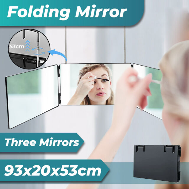 3 Way Trifold Mirror Cutting Hair Self Haircut Adjustable Styling Tool Makeup AU