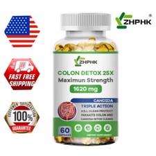 Remove Parasite ANTI PARASITE  CANDIDA DETOX Body Cleanse ULTRA FLASH COLON 60