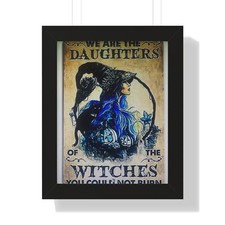 Witchy Framed Vertical Poster, Halloween Decor, Boho Wall Art, Gift for Witches,