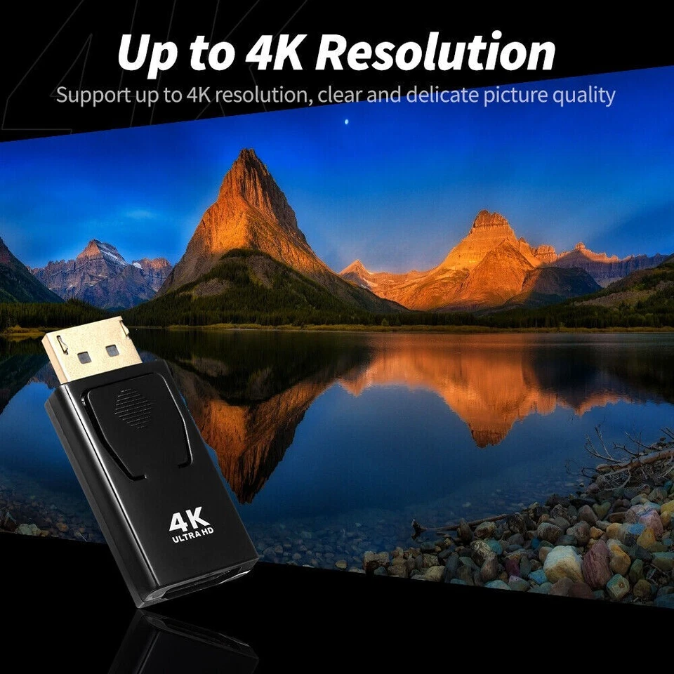 Display Port DP Male To HDMI Female Adapter Converter Stick 4K FULLHD PC HDTV PS - Bild 2 von 4