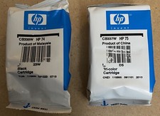 Genuine HP 74 Black  75 Tri-color Ink Cartridges no box