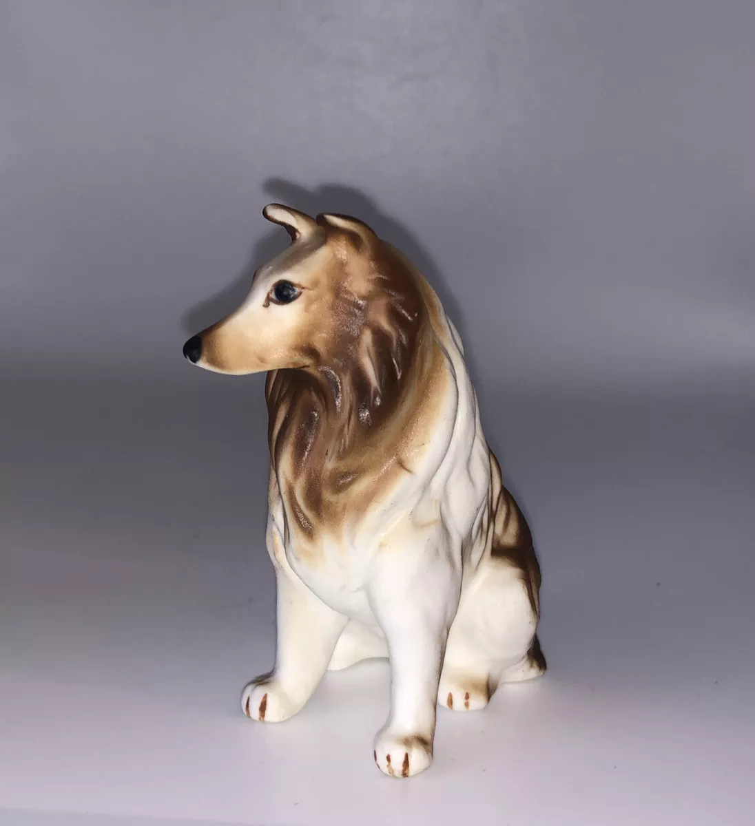 Vintage Ceramic Collie. Lassie. Sitting Dog. 3.5” Tall. Excellent  Condition!