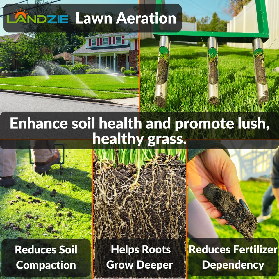 Aireador de césped horquilla de dientes huecos Landzie 42" Foto 3 de 4