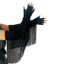 Ladies Fingerless Gloves Long Tassel Hallowmas Evening Party Opera Stage Punk