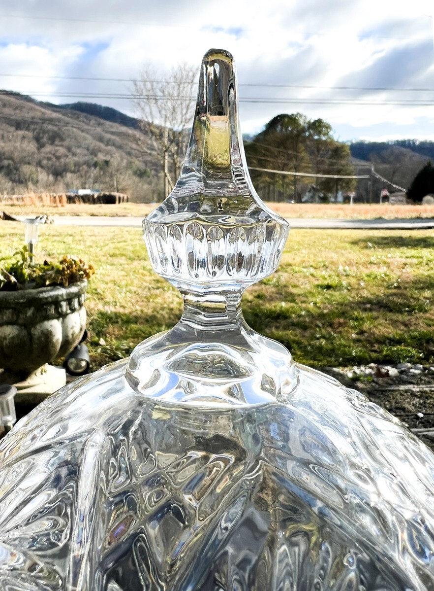 Vintage German Crystal Pinwheel Star Large Lidded Candy Dish | eBay