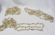 Clear Iridescent Shiny Gold Beaded Christmas Garland  3 Strings of 3 ft each