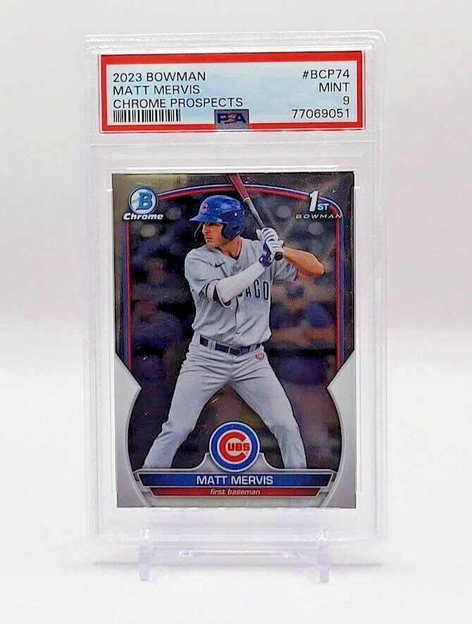 MATT MERVIS, 2023 Bowman Chrome PSA 9 MINT, #BCP74