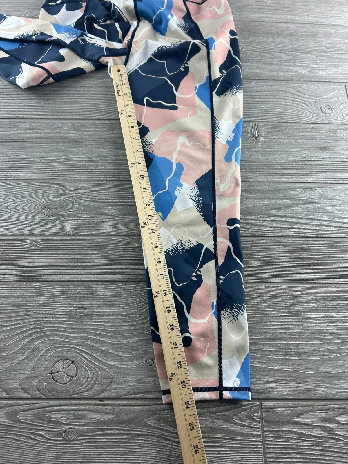 sweaty-betty super sculpt watercolor yoga waistband 7/8 length leggings