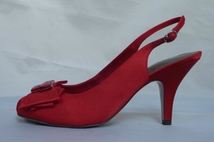 ladies red slingback shoes