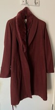 Next Monsoon Faux Fur/ Polyester Long Coat Size 22
