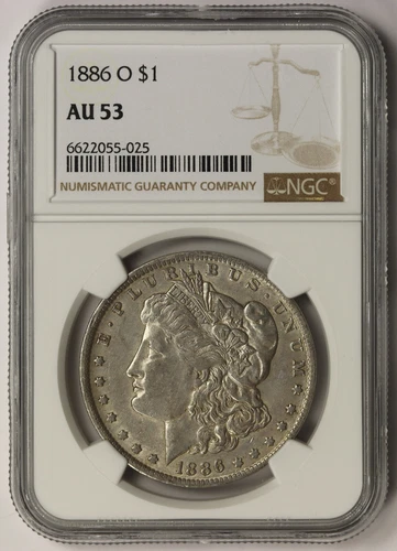1886-O Morgan Dollar $1 AU 53 NGC