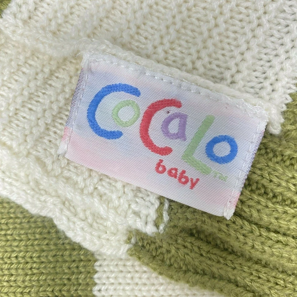 Suéter Manta Bebé Rayas Verde y Blanco Cocalo Tejido 30 x 40 Lovey Seguridad  Foto 3 de 3