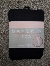 GIRL'S SIZE 7-10 DANSKIN NOW SHIMMER FOOTless DANCE TIGHTS FITS 55-74 POUND