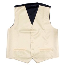 Men's Solid Ivory Satin Tuxedo Vest Formals Weddings Proms Waistcoat
