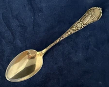 Shepard NIAGARA Sterling Souvenir Spoon Full Figural Warrior on the Back 5-3/4"