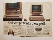 Apple IIe Computer 2 page print ad 1984 Bill Gates Vintage  FREE SHIPPING 
