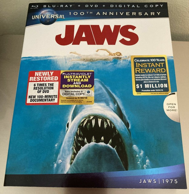 Jaws (Bluray/DVD, 2012, 2Disc Set, Universal 100th Anniversary