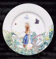 4 Beatrix Potter Peter Rabbit Easter Dinner Plates 10.75" Floral Garden 2025 Bee