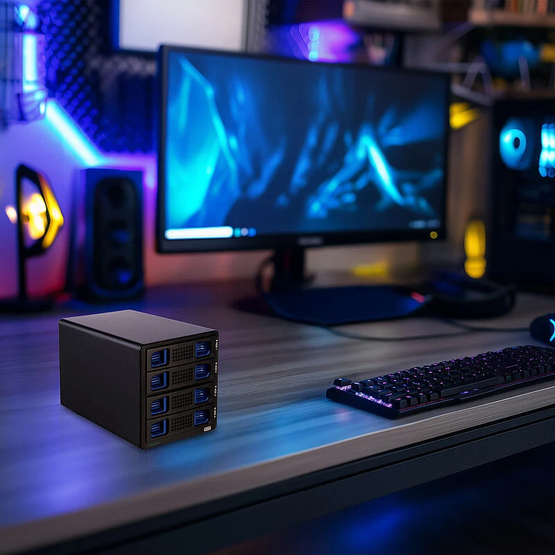 4-fach-Festplatten-Gehäuse für 3.5" & 2.5" (SATA); mit USB 3.0 & eSATA - Bild 4 von 4