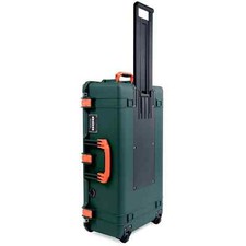Trekking Green  Orange Pelican 1615 Air case with foam. With wheels.