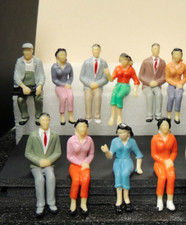 10 SEATED FIGURES FOR  TRAIN STATION SCENE, T...