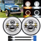 7" Round LED Headlights For Toyota Landcruiser HZJ75 60 70 73 75 78 79 Series