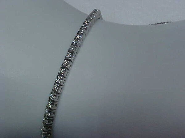 PULSERA TENIS DIAMANTE NATURAL 2,00 CTW $8000 PATRIMONIAL ORO BLANCO 14K 7"" Foto 3 de 4
