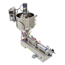 10-100ml Pneumatic Liquid Sauce Cream Filling Machine with Heater Blender 110V