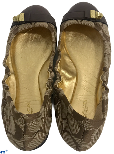 Coach Delphine CC Signature Jacquard Leather Ballet Flats Womens Size 5.5 B - Picture 2 of 5