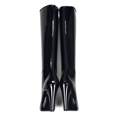 NWT $1.5K Saint Laurent YSL Black Patent Leather 68 Knee High