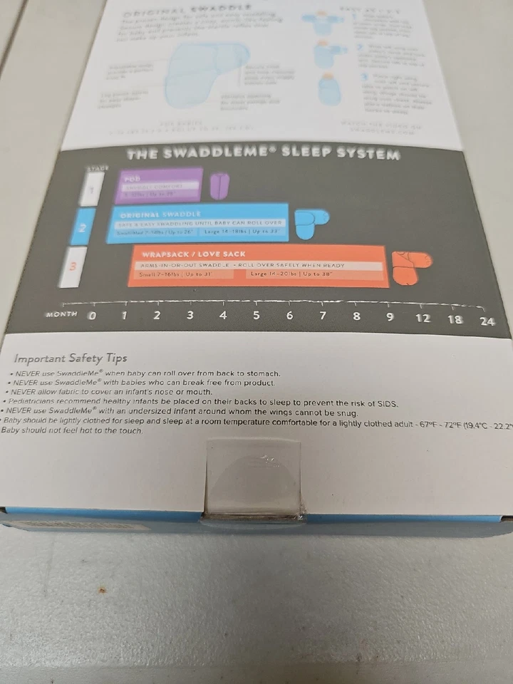 Paquete de 2 envolturas ajustables para bebé SwaddleMe de verano pequeñas/medianas 0-3 mos 7-14 lb Foto 4 de 4