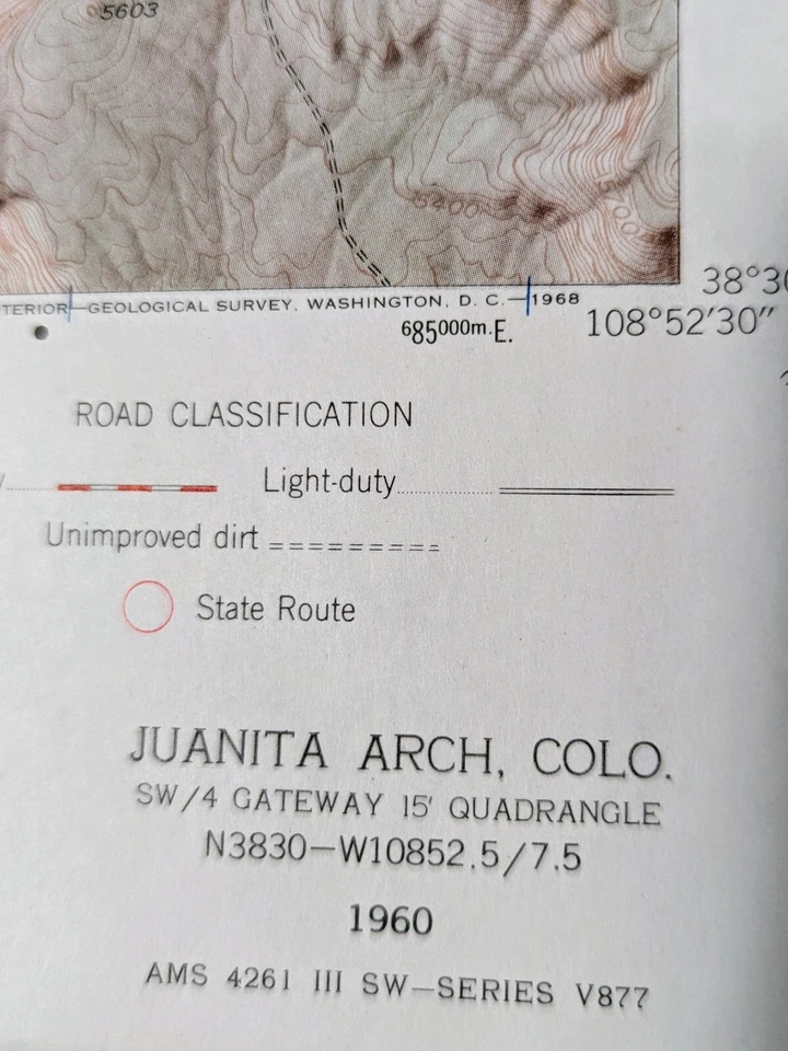 United States Department Of The Interior Survey Juanita Arch Quad Colorado Mesa - Image 4 of 4